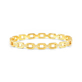 Nomination PRETTY BANGLES Armreif (Kettenmuster) aus Edelstahl (Large), mit Cubic Zirkonia verziert (012_(Gelb vergoldet))